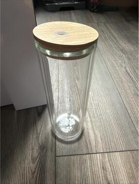 20 Oz Snow Globe Glass Tumbler Pre Bamboo Lid - Craft Haven - NWB Set Of 3